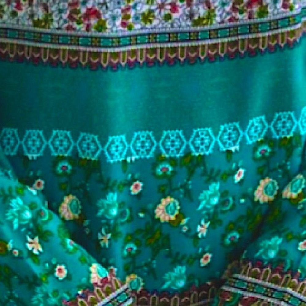 #235 Modest Tribal Floral Long Sleeve Dress - Picture 16 of 17